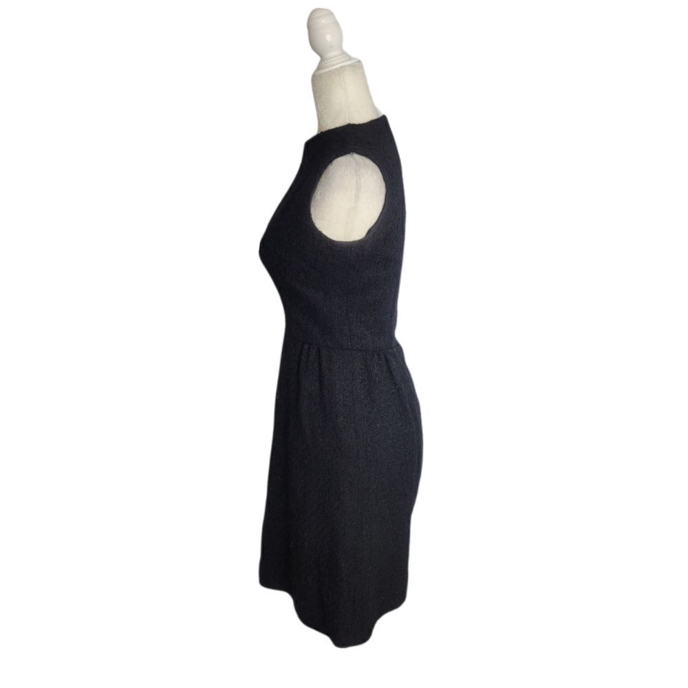 VINTAGE 60s dress Lanz black sleeveless textured mini S - Picture 3 of 13